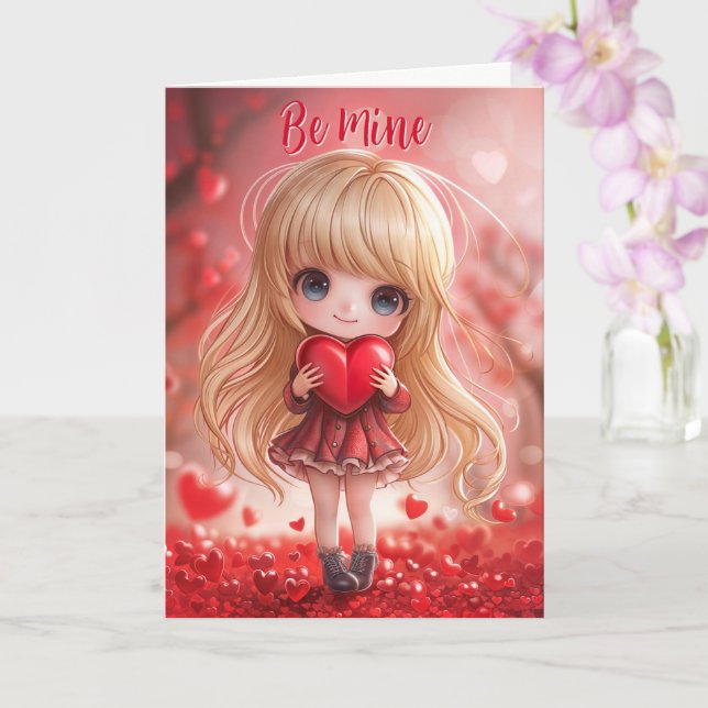99,9% Carte Chibi Valentine parfaite (Orchidée)