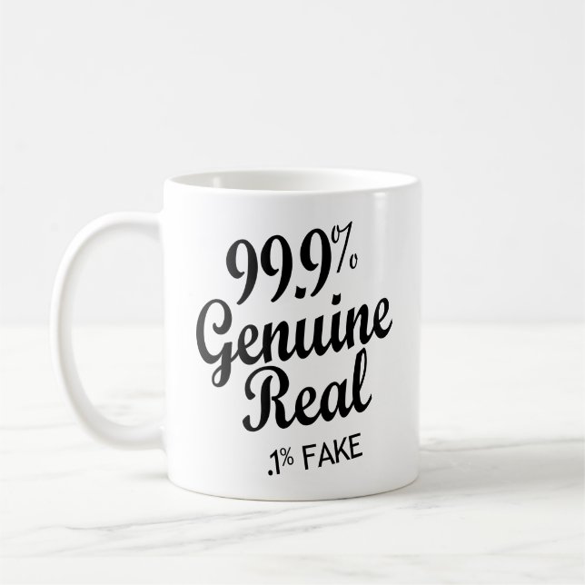 99,9 % Real,1 % Fake Kaffeetasse (Links)
