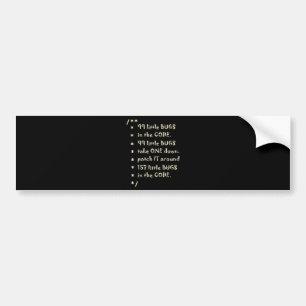 99 Bugs im Code Software lustiger Ingenieur Tester Autoaufkleber