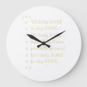 99 Fehler in Code Software Funny Engineer Tester Große Wanduhr