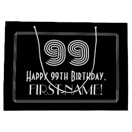 99. Geburtstag — Art Deco Inspiriert Look "99" & N Große Geschenktüte