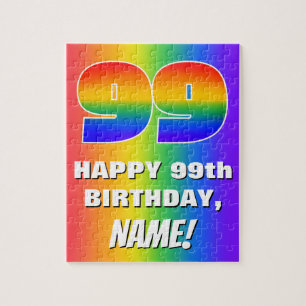99. Geburtstag: Farbenfroh, Fun Rainbow Pattern #