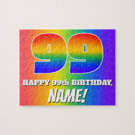 99. Geburtstag — mehrfarbiges Regenbogenmuster "99