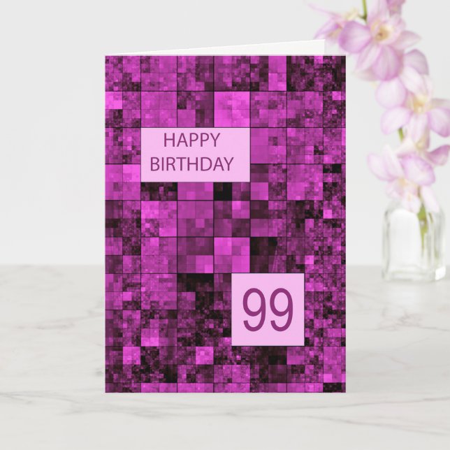 99. Geburtstag Pink-Pattern-Karte Karte (Orchidee)