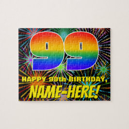 99. Geburtstag: Spaß, bunte feierliche Feuerwerke