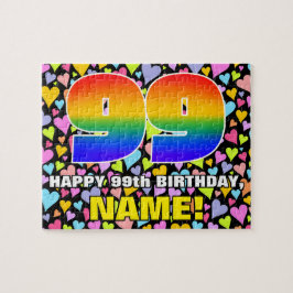 99. Geburtstag — Spaß, Liebende Herzformen + "99"