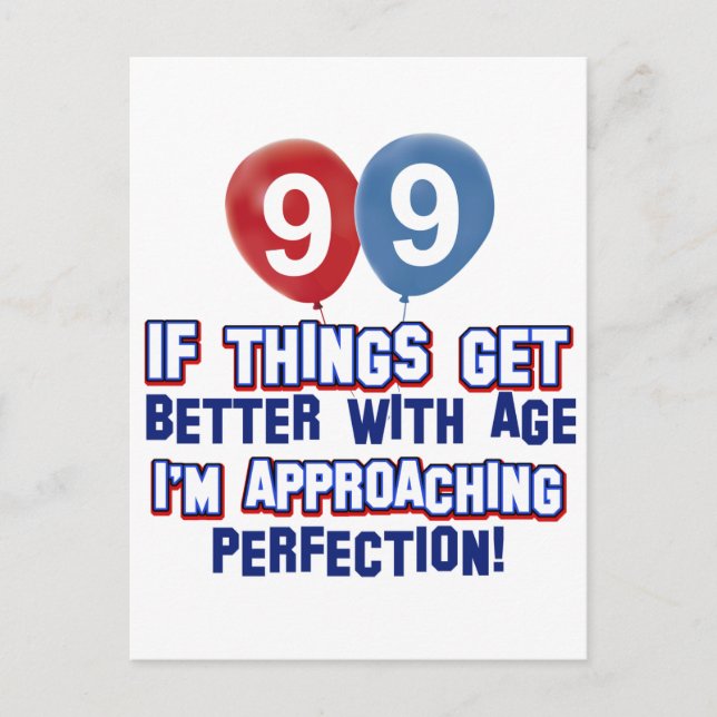 99. Geburtstagsdesign Postkarte (Vorderseite)