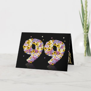99. Geburtstagskarte mit Blumenbriefen Karte