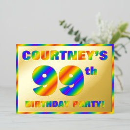 99. Geburtstagsparty — Spaß, Regenbogenspektrum "9 Folieneinladung