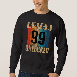 99. Geburtstagsstufe Entsperrte Vintage Retro Sweatshirt