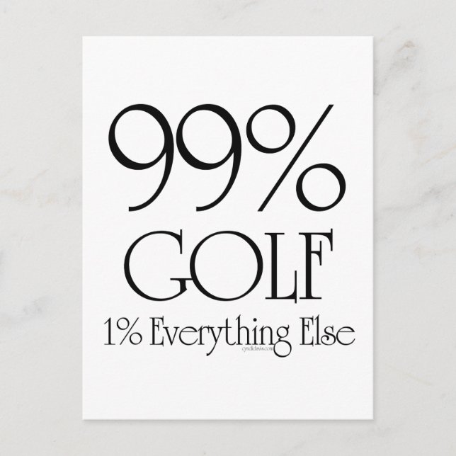 99 % Golf Postkarte (Vorderseite)