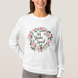 99 Jahre Liebe Männer Frauen 99 Jahre alt Blumenko T-Shirt