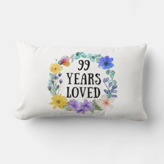 99 Jahre Loved Oma Gift 99 Geburtstagskissen Lendenkissen