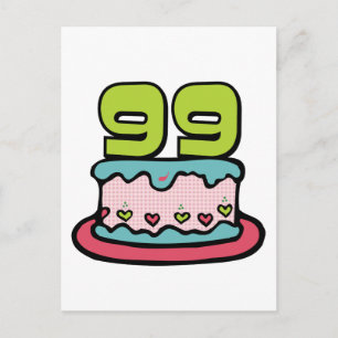 99-jähriger Geburtstagskuchen Postkarte