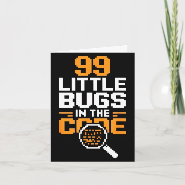99 kleine Bugs im Code lustiger Programmierer Spru Karte (Vorderseite)