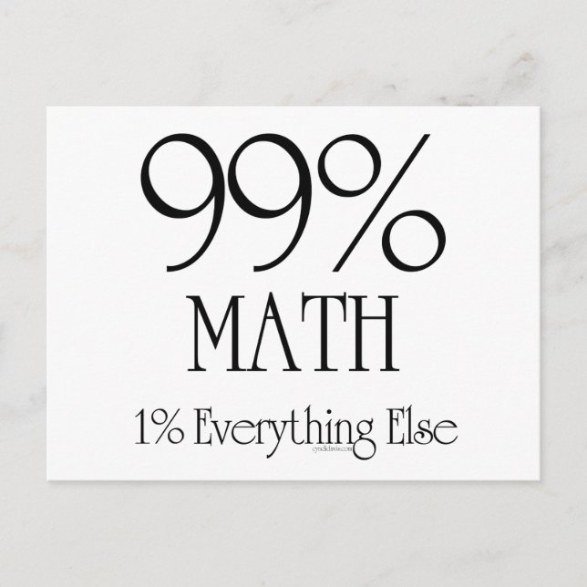 99% Mathematik Postkarte (Vorderseite)