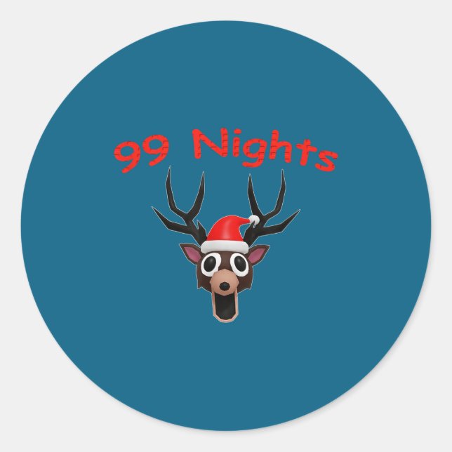 99 Nights Christmas Deer Gamer Fan Merch  Runder Aufkleber (Vorderseite)
