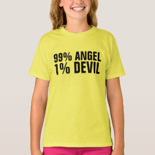 99 PROZENT ANGEL 1% DEVIL Kinder Mädchen T - Shirt