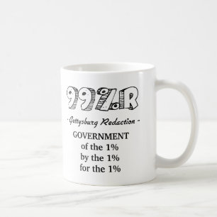 99%r Gettysburg Ansprache Regierung von 1% Kaffeetasse