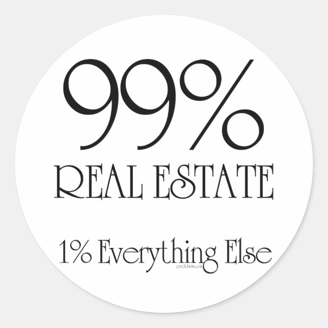 99 % Real Anwesen Runder Aufkleber (Vorderseite)