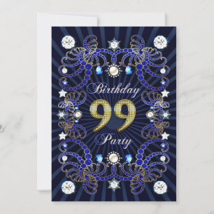 99e anniversaire invitation de fête avec des masse