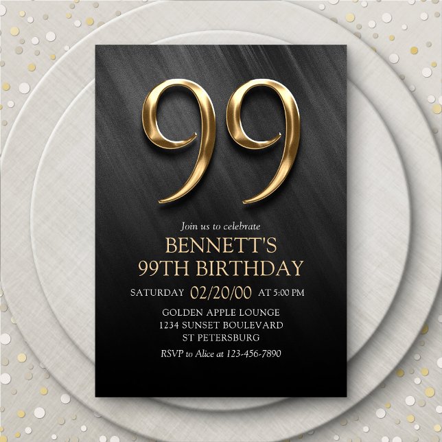 99e Invitation d'anniversaire (Créateur téléchargé)