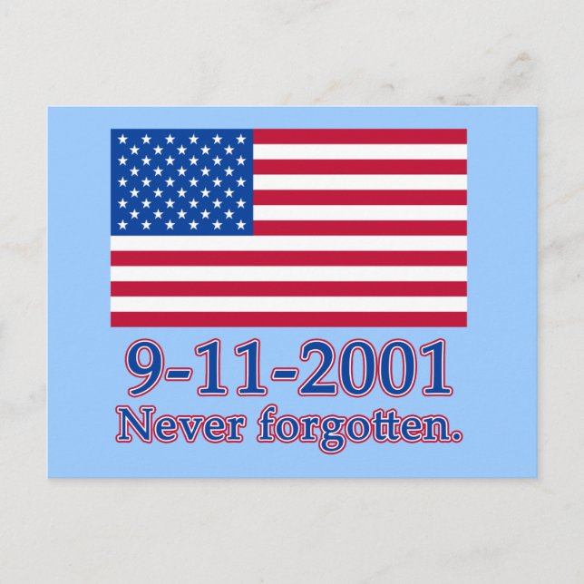 9-11-2001 Nie vergessen Tshirts, Tasten Postkarte (Vorderseite)