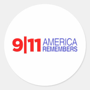 9/11 Amerika erinnert sich Runder Aufkleber