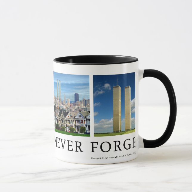 9/11" Amerika vergisst nie" Tasse (Rechts)