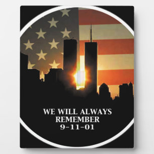 9-11 erinnern - Wir werden nie vergessen Fotoplatte