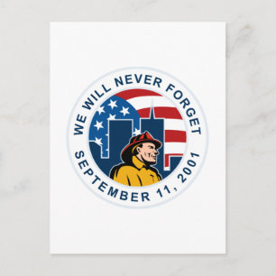 9-11 Feuerwehrmann - Zwillingsturm der amerikanisc Postkarte
