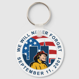 9-11 Feuerwehrmannfeuerwehrmann-Flagge-Twin Tower Schlüsselanhänger