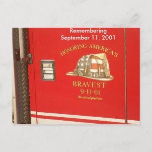 9-11 Firemen Postcard Postkarte