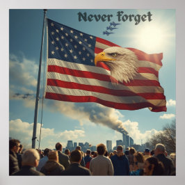 9/11 Gedenkkunst-Druck Niemals vergessen Poster