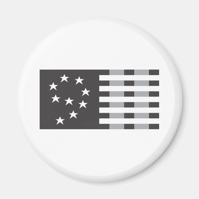 9-11 Gedenklogo Schwarz und Weiß Magnet (Vorne)