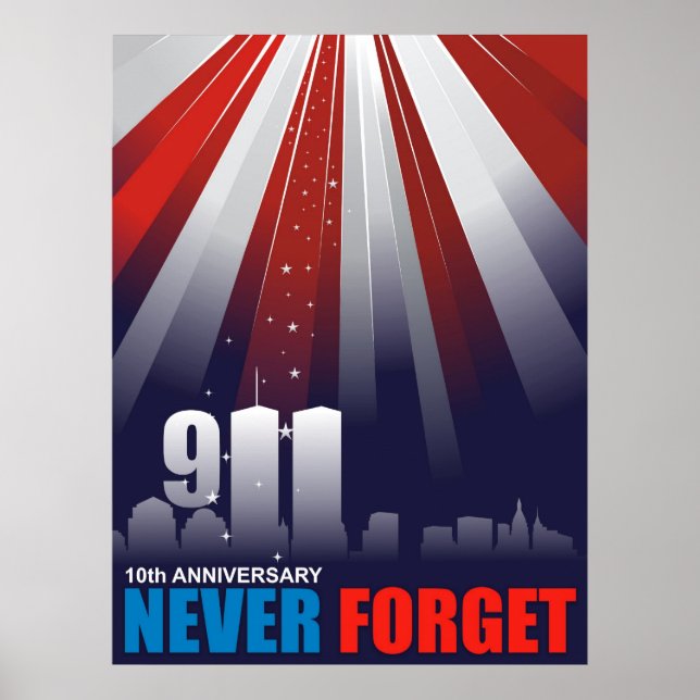 9.-11. September 11. 10. Jubiläum Großes Poster (Vorne)