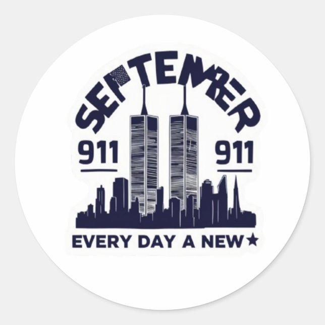 9./11. September Gedenkstätte, Patriot Day Runder Aufkleber (Vorderseite)