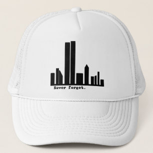 9-11 vergessen Sie nie NY Skyline-T-Shirts, Knöpfe Truckerkappe