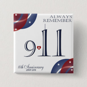 9-11 zehnter Jahrestags-patriotische Knöpfe Button