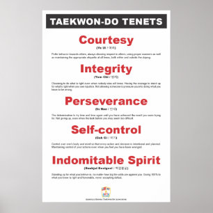 9-1 Poster de Tenets AKTA Taekwon-Do
