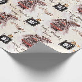 9 3/4 Bahnfahrgeschenk des jungen Mannes Geschenkpapier