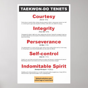 9-3 kundengerechtes Taekwondo-Lehren-Plakat Poster