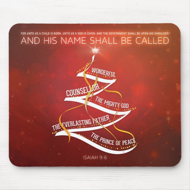 9:6 Bibel-Vers des Weihnachten- Mousepad - Jesaja- (Vorne)