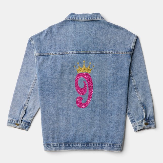 9 Ans 9e anniversaire Fille Golden Crown Party (Verso)