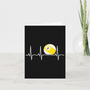 9 Ball Shirt - Pool Player Nine Ball Heartbeat Gif Karte