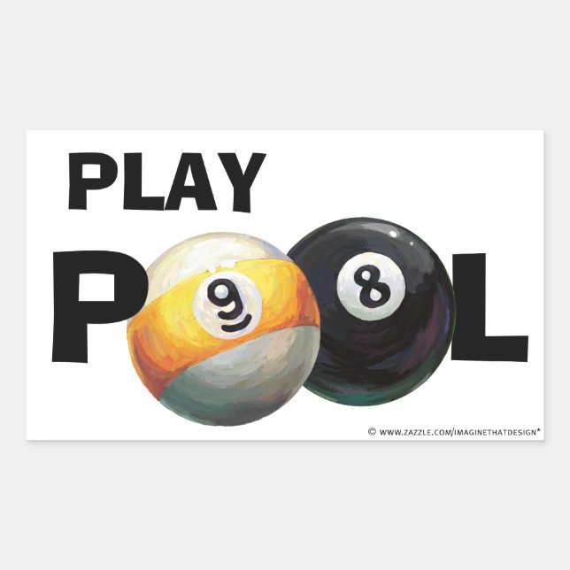 9 Ball- und 8 Ball Play Pool Stickers (Vorderseite)