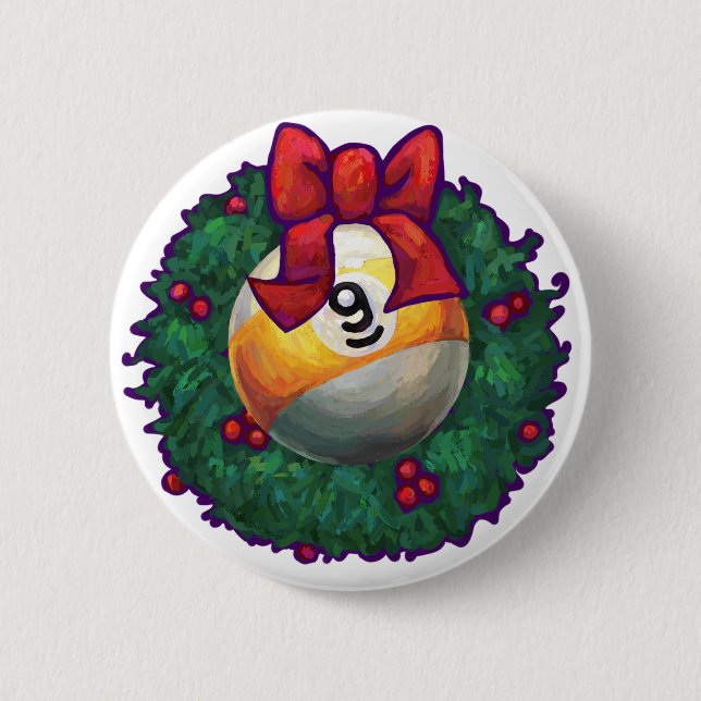 9 Ball Weihnachten Button (Vorderseite)