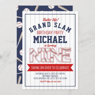9. Baseball Geburtstagsfeier Einladung