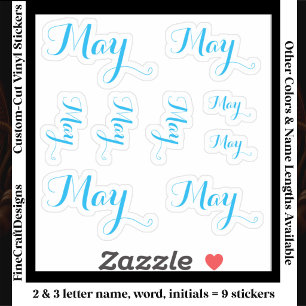 9 benutzerdefinierter Name Wort, 2-3 Buchstaben El Aufkleber