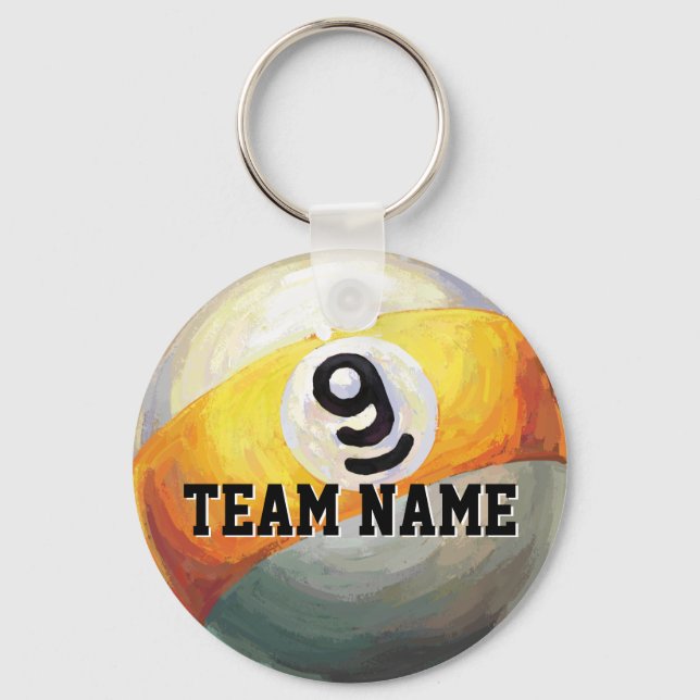 9 Benutzerdefinierter Teamname Schlüsselanhänger (Vorderseite)